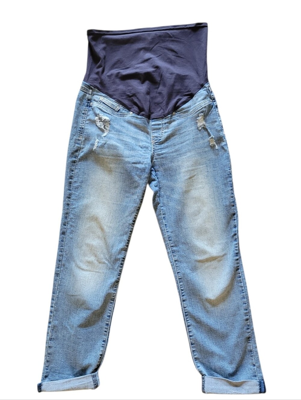 Levi's Light Blue Maternity Boyfriend Jeans with Navy Panel